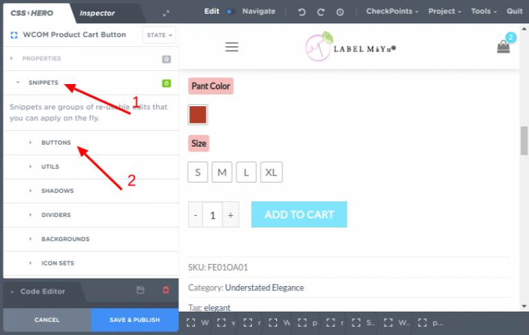 How to style the 'Add to Cart' button using CSS Hero - CSS Hero